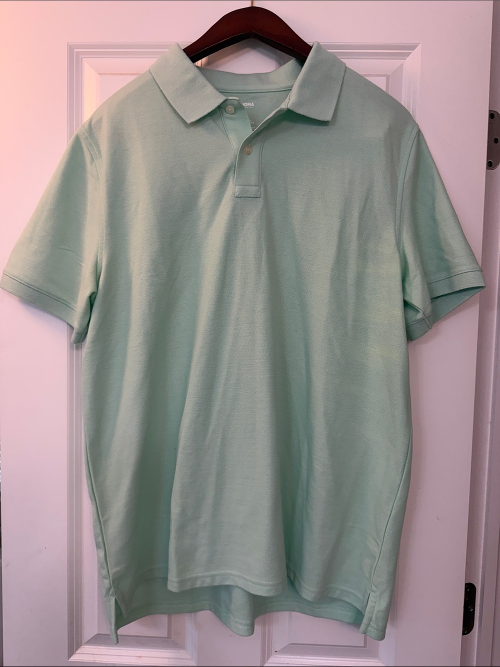Sonoma Men's Mint Green Polo Shirt - Short Sleeve